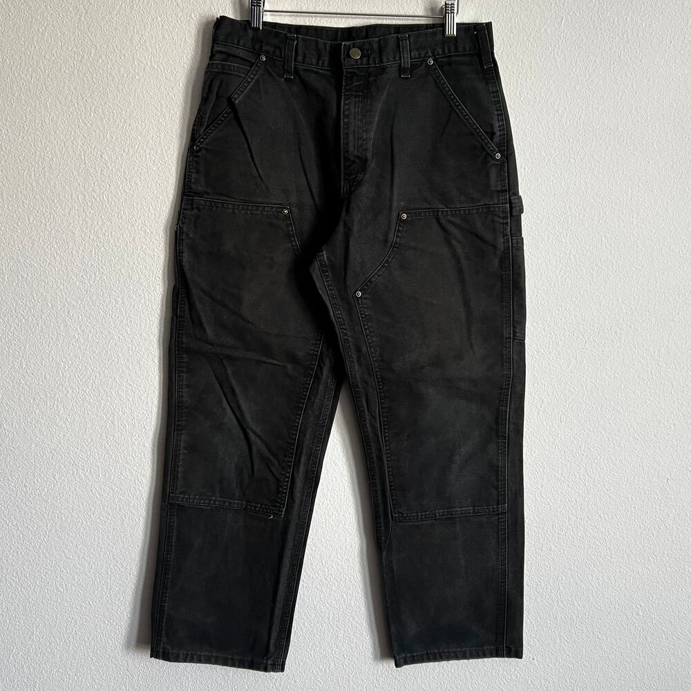 Carhartt B136 BLK faded black double knee work wear carpenter pants